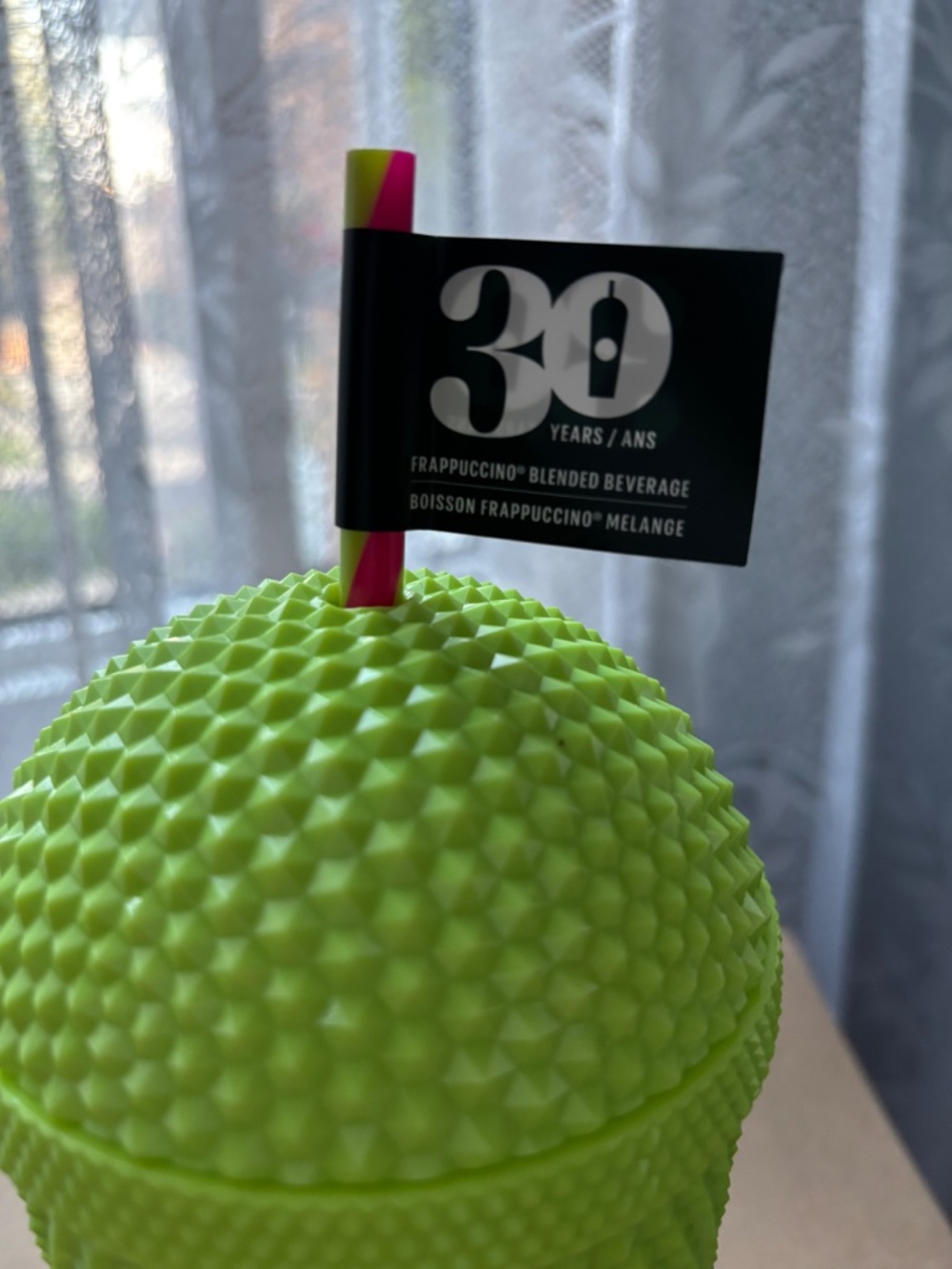 NWT Starbucks 30th Anniversary Frappuccino Studded Cold Cup Tumbler 16oz Lime Gr - Picture 4 of 6